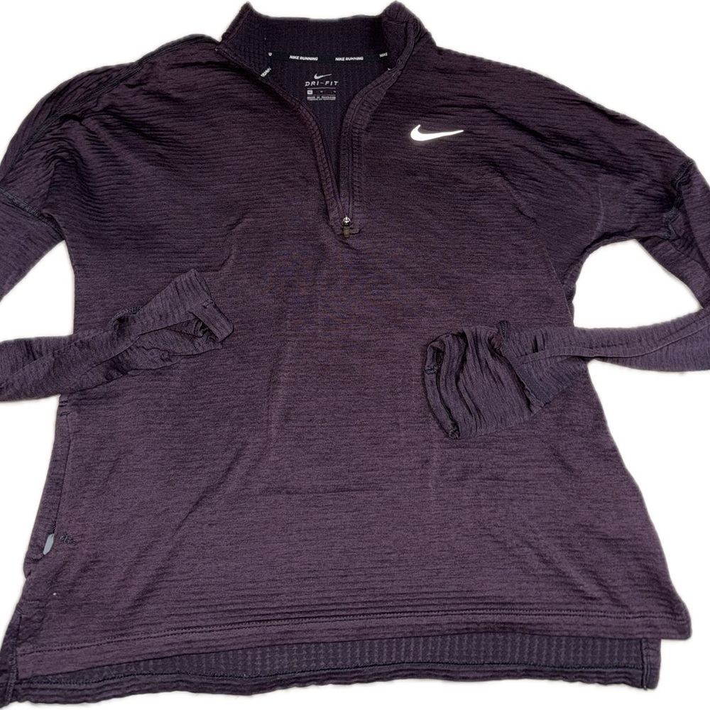 Nike Purple Zip Up Sweater with Swoosh Logo